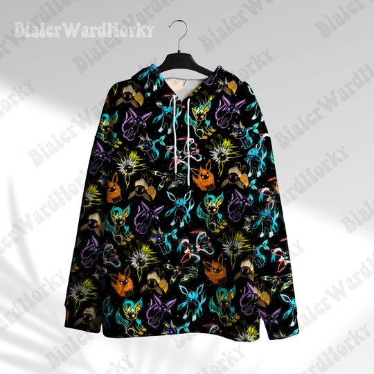 Evolution Manga Neon Hoodie Sweatshirt Cute Evolution Shirt Anime Hoodie Gifts