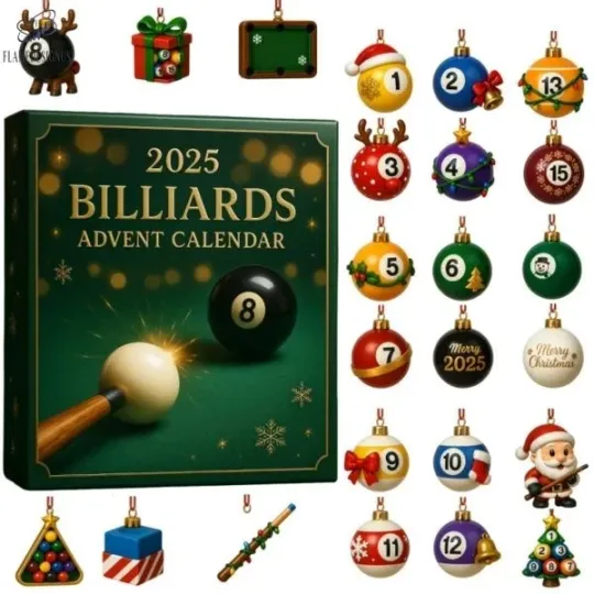 Discover Billiards Themed 2025 Advent Calendar, 2D Acrylic Decor