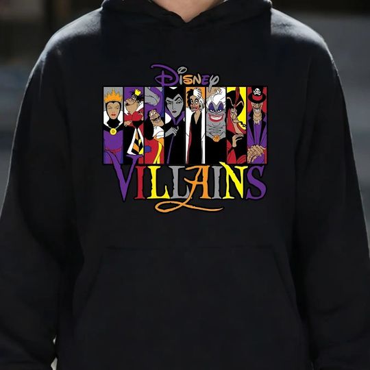 Discover Disney Villain Series Hooded Sweatshirts for Autumn and Winter - Official Authorized Villain Pattern Men's and Women's Pullovers