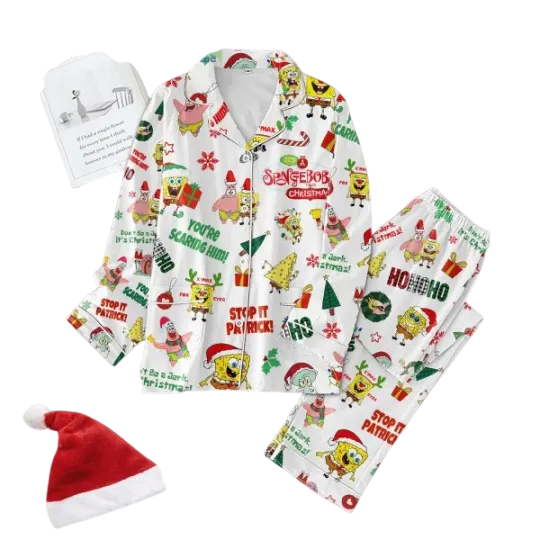Spongebob You're Scaring Him Patrick Pajamas Set