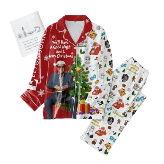 Elton John Christmas Pajamas Set for Adults