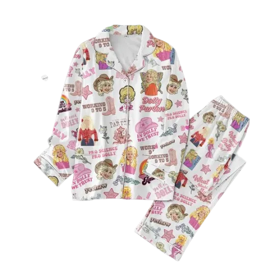 Dolly Parton In Dolly We Trust Pajamas Set
