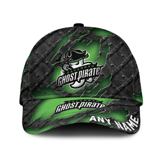 Discover Savannah Ghost Pirates Personalized Name Black Metal Design Classic Cap