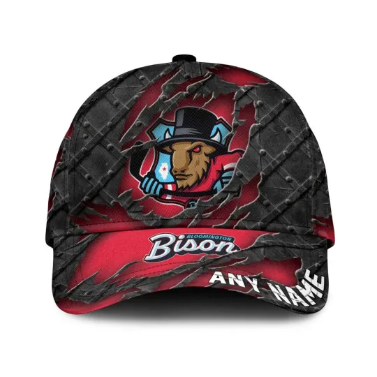 Discover Bloomington Bison Personalized Name Black Metal Design Classic Cap