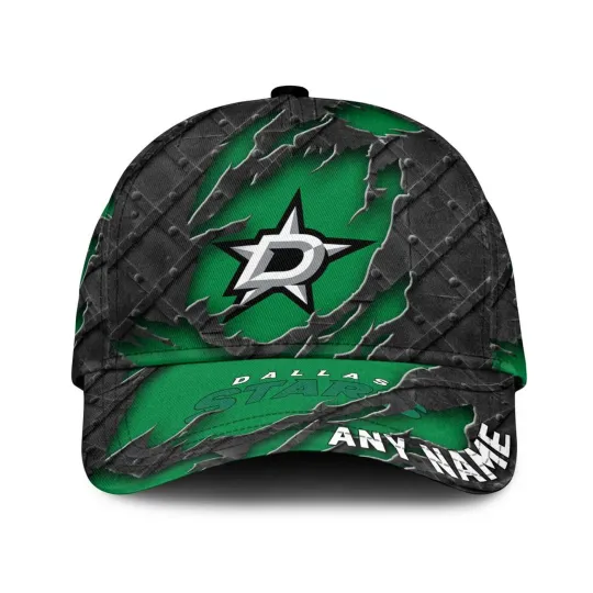 Discover Dallas Stars Personalized Name Black Metal Design Classic Cap