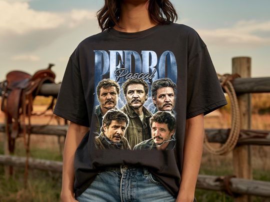 Discover Pedro Pascal Vintage T-Shirt, Mandalorian Graphic Tee, Retro Pop Culture Unisex Shirt, 2025 Trending Gift