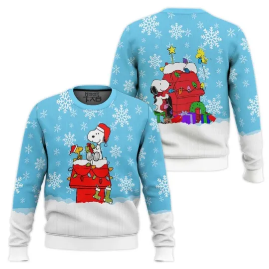 Snowy Roof The Charlie Brown and Snopy Show Ugly Christmas Sweater