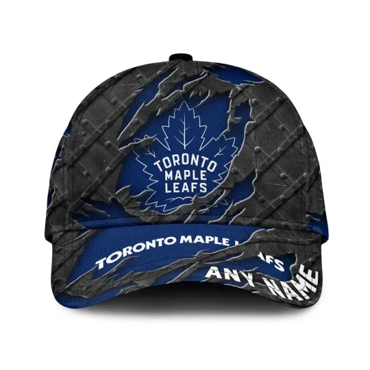 Discover Toronto Maple Leafs Personalized Name Black Metal Design Classic Cap
