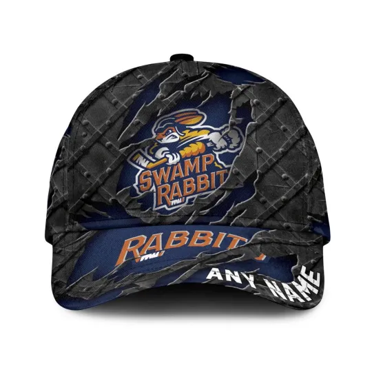 Greenville Swamp Rabbits Personalized Name Black Metal Design Classic Cap
