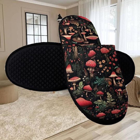 Discover Toadstool Cottagecore Forest, Hollandy Women's Slippers, Indoor Shoes