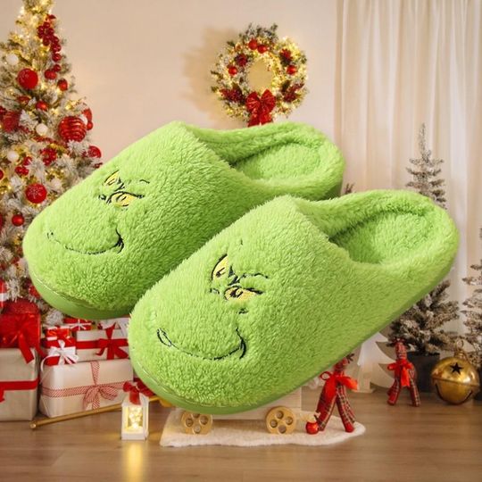 Discover The funny character Plush Slippers  Cozy funny character Fuzzy House Slippers for Adults, Warm Winter Indoor Shoes, Funny Christmas Gift, Xmas funny character Gift