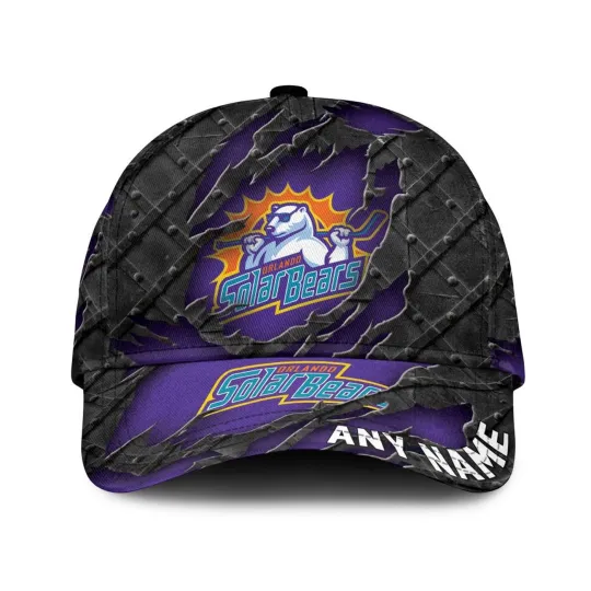 Discover Orlando Solar Bears Personalized Name Black Metal Design Classic Cap