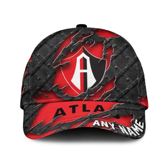 Discover LIGA MX Atlas F.C Personalized Name Black Metal Design Classic Cap