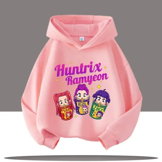 Discover 2026 New K-pop "Demon Hunter" Cute Girl Sport Shirt for Children -Hooded Jacket for Autumn/Winter Casual Wear with Cartoon Print