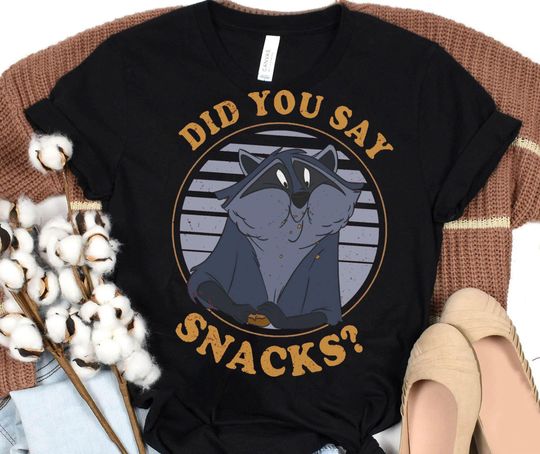 Discover Retro Meeko Raccoon Did You Say Snacks Shirt | Pocahontas Disney T-shirt | Magic Kingdom Park Tee | Disneyland Trip Outfits |Disney Birthday