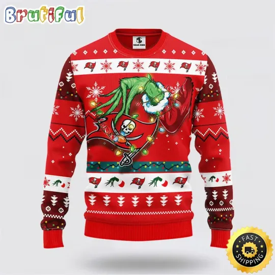 Football Tampa Bay Buccaneers Ugly Christmas Sweater with Funny Hand Character