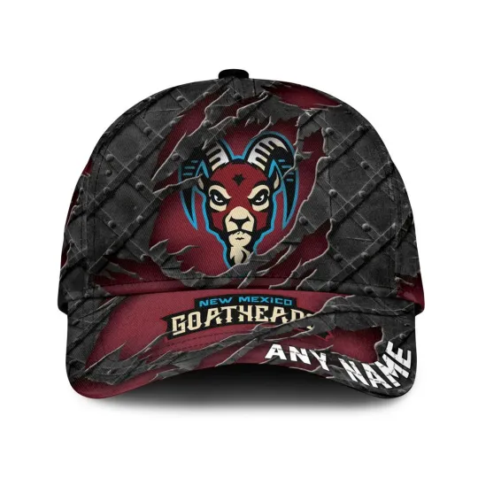 Discover New Mexico Goatheads Personalized Name Black Metal Design Classic Cap