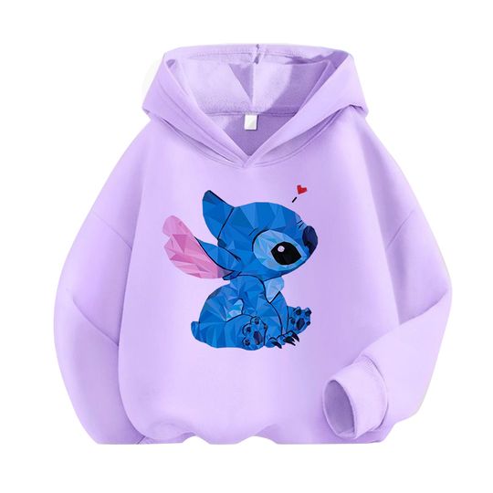 Discover 90s 2025 New in Brand Unisex Kids Cool Cartoon Stitch Hoodie Children Kids Cute Manga Sweatshirt Y2k Graphic Hoody Girl Boy Top