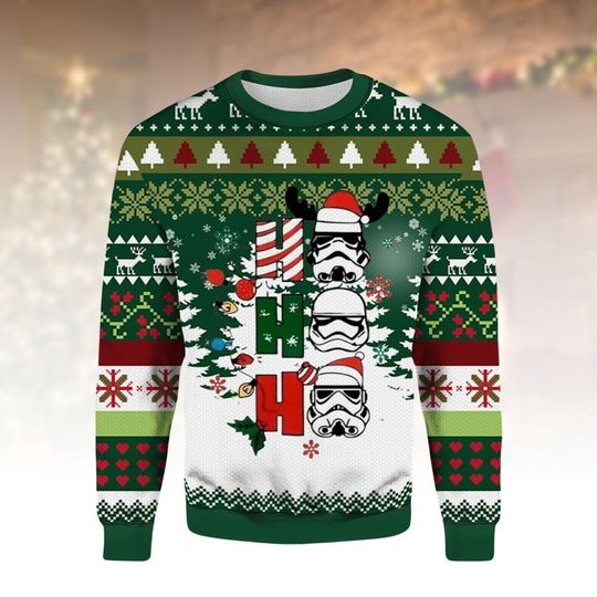 Discover Star Wars Ugly Christmas Sweater, Stormtrooper Xmas Sweater, Funny Sci-Fi Ugly Sweater, Holiday Star Wars Gift