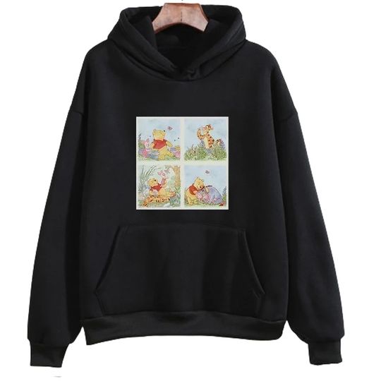 Discover Funny Disney Cartoon Print Hoodie Women Hip Hop Autumn Winter Fashion Minnie Hooded Clothes Harajuku Casual Pullover Sweatshirts