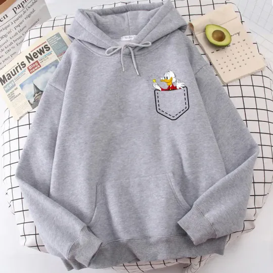 Scrooge Mcduck Hoodies women Sweatshirts Autumn Simple Cartoon Pocket Hoodie Loose Fashion Harajuku Streetwear Tops Clothing