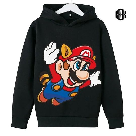 Discover Mario Fall/Winter Children's Hooded Hoodie Fashion Casual Baby Boys Girls Clothes Sports Sweatshirt Cute Cartoon Pullover Kawaii