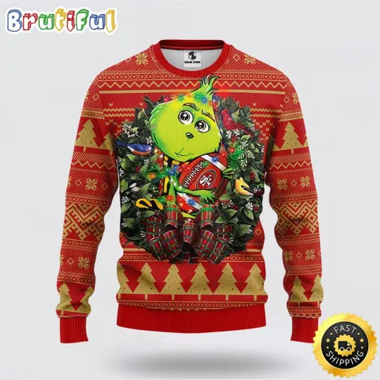 San Francisco 49ers Ugly Christmas Sweater with Funny Character Hug