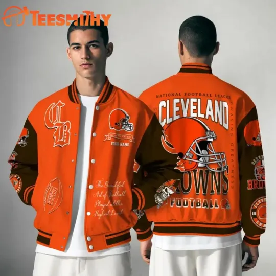 Discover Custom Clevelan Brown football Chasing Greatness Baseball Jacket