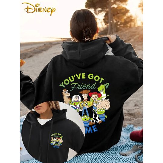 Discover 2025 Autumn/Winter Disney Women's Zipper Hoodie Toy Story Cartoon Characters Multiple Casual Regular Styles Comfortable and Warm