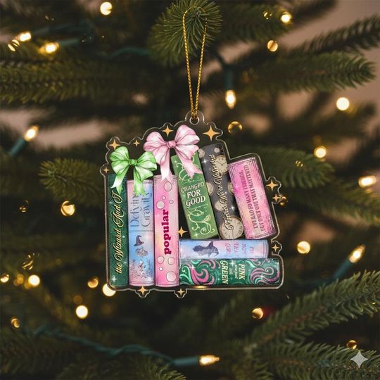 Coquette Wicked Books Ornament, Wicked Changed For Good Book Ornament, Broadway Musical Ornament, Wizard of Oz, Wicked Christmas Ornament