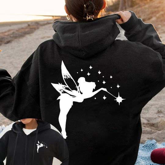 Discover Disney Tinker Bell Magic Printed Hoodie Zipper Sweatshirt Autumn/Winter New Casual Men's and Women's Jackets Streetwear