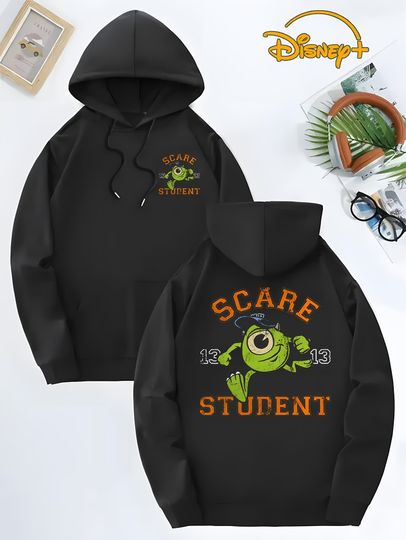 Discover Disney Pixar Monsters University Mike Wazowski Women's Hoodie Double Sided Printed Casual Hoodie Suitable for Autumn Spring Wear