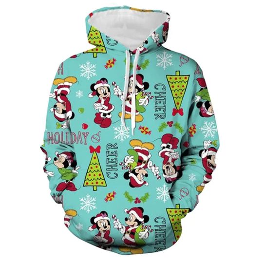 Discover New Christmas Collection Hoodie Men'S Winter Long Sleeve Disney Brand Donald Duck And Mickey Mouse 3D Printed Casual Sweatshirt