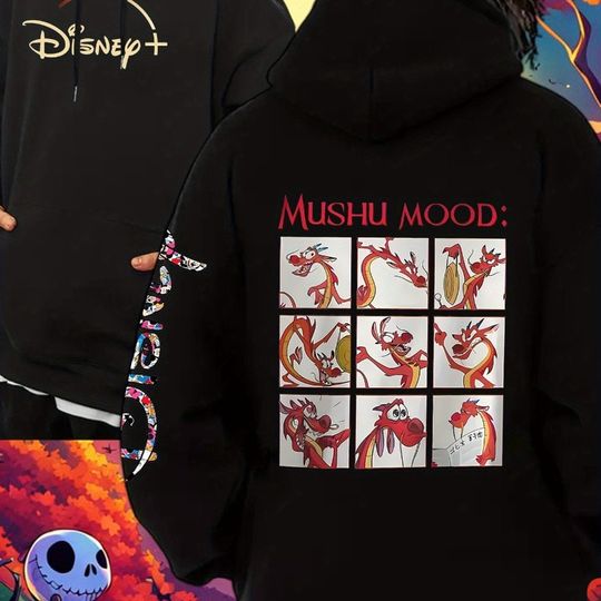 Discover Disney Mulan Woodbeard Dragon Pattern Men's Hoodie Autumn/Winter New Casual Fashion Extra Large Men's and Women's Street Wear