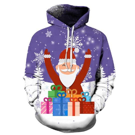 Discover Spring Autumn New Casual Christmas Hoodie Men 3D Printing Sports Cartoon Slim Rock All-match Blouse Funny Pullover Clothes 2025
