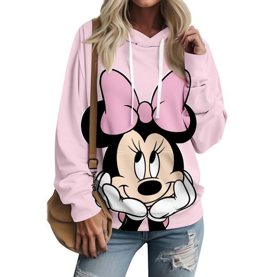 Discover Autumn sweatshirt pullover hoodie Disney Mickey Mouse Minnie print loose sweatshirt Korean trendy fashion long-sleeved top