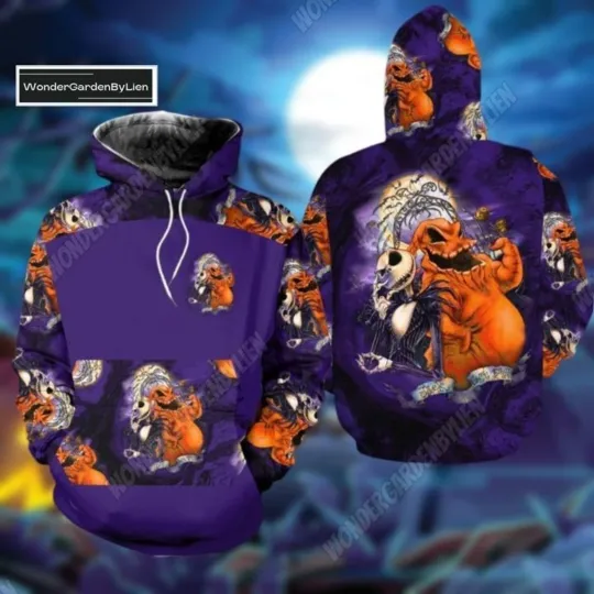 Discover Halloween Oogie Boogie Hoodie, Jack Skellington Costume, Halloween All Over Prin