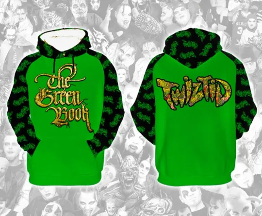 Discover 3d hoodie, Vtg 2003 Twiztid Green Book Album Hoodie, shirt US