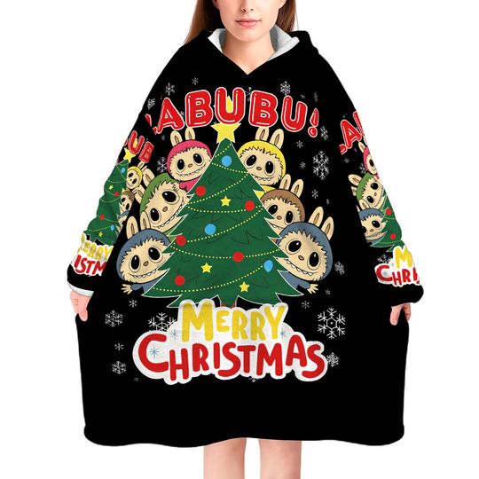 Kawaii Labubu Blanket Hoodie