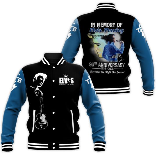 Elvis Presley Baseball Jacket, Elvis The King Of Rock Jacket Men, Elvis 90th Anniversary Shirt, Rock And Roll Shirt, Gift For Elvis Fan