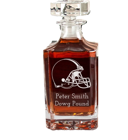 Cleveland Browns - Engraved Football Whiskey Decanter, Whiskey Lover Gift, Gift For Him, Football Fan