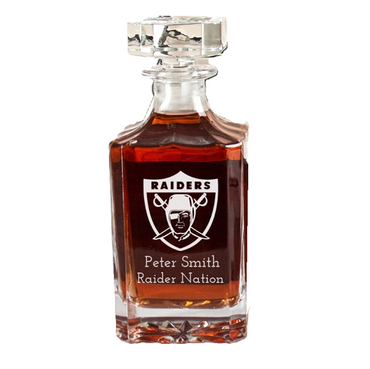 Las Vegas Raiders - Engraved Football Whiskey Decanter, Whiskey Lover Gift, Gift For Him, Football Fan