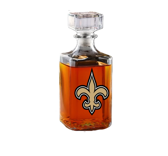 Saints Themed Whiskey Decanter – Gift for Him, Bourbon and Whiskey Lover
