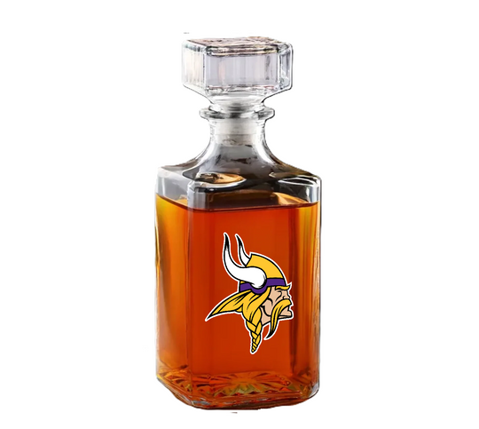 Minnesota Vikings Whiskey Decanter - Fan Gift for Him, Whiskey Lover Gift