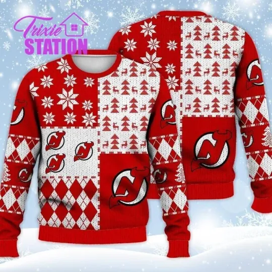 Discover PP Ugly Sweater Christmas 3D Hoodie Ice Hockey Xmas Sweatshirt