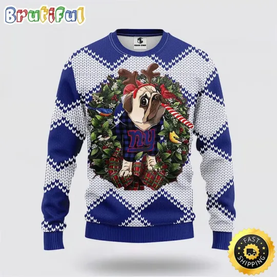 Discover Football New York Pub Dog Ugly Christmas Sweater