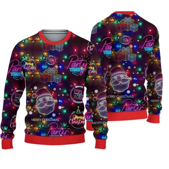 Discover XMAS Ugly Neon Lighting Christmas Sweater