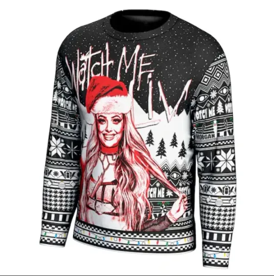 Discover Wrestling Liv Morgan Watch Me Liv Ugly Christmas Sweater Men’s Holiday Pullover