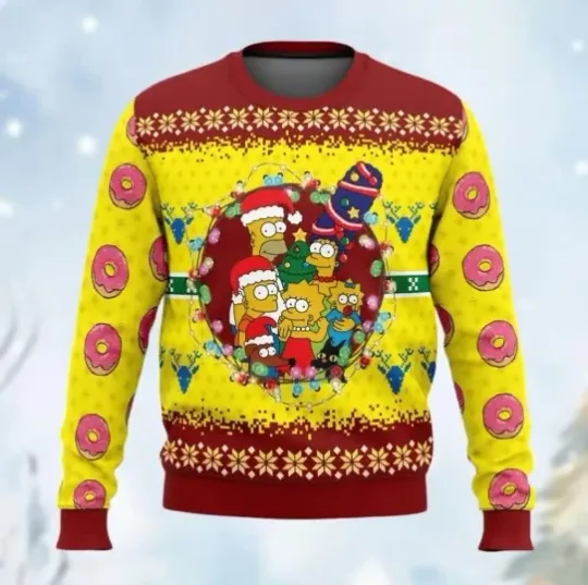 Christmas The Simpsons Ugly Sweater, Homer Simpson Xmas Family Shirt