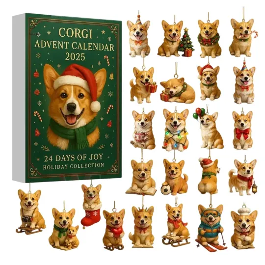 Discover 2025 Corgi Acrylic Advent Calendar 24 Days Christmas Countdown Decor